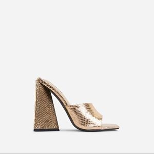 Brand New Gold Snake Mules